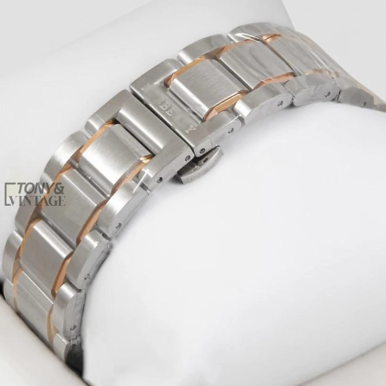 Silver & Rose Gold Watch With White Dial Ladies watch - Image 3