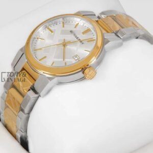 TWO TONE YELLOW GOLD WITH WHITE DIAL LADIES WATCH