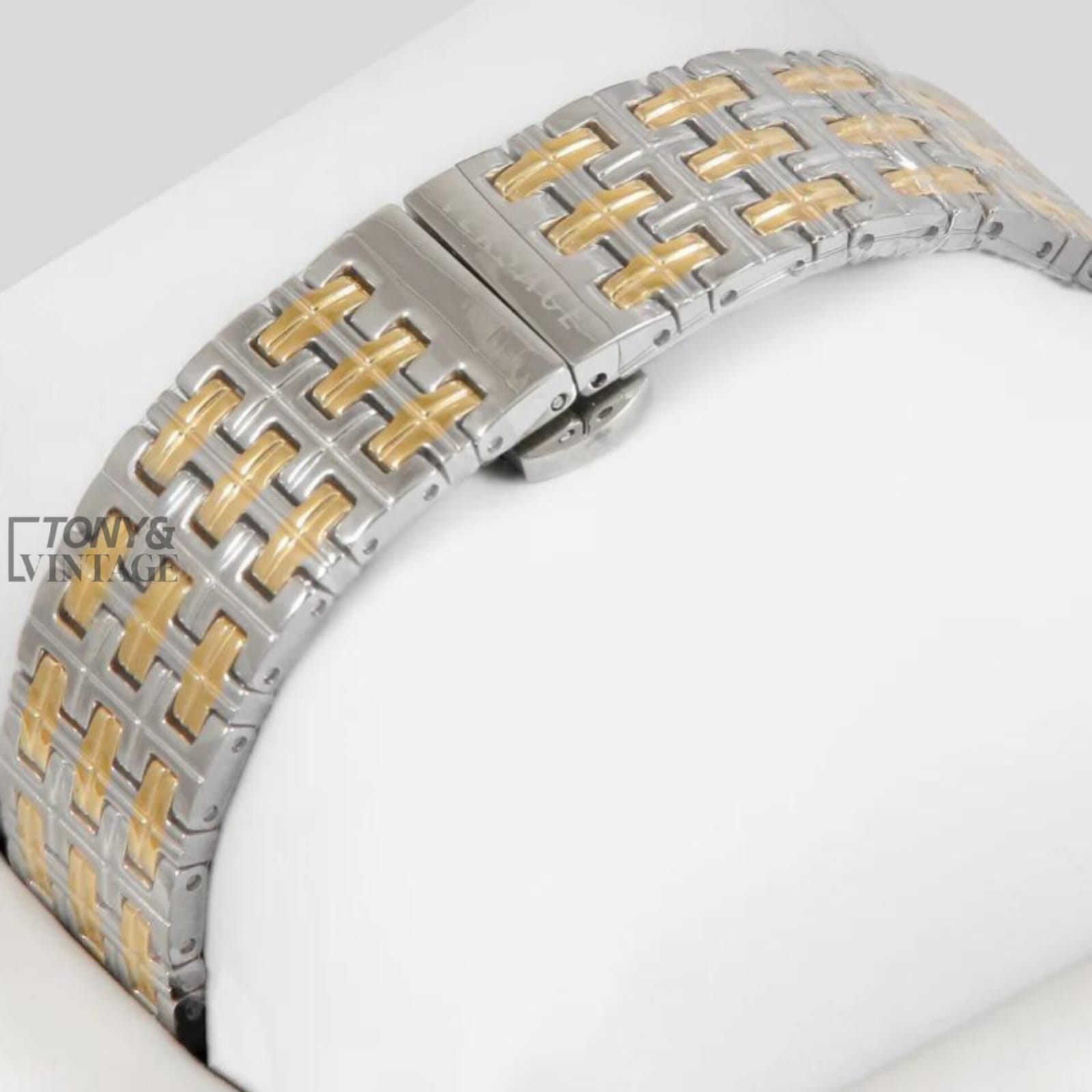 Two Tone Yellow Gold With White Dial Ladies Watch - Image 3