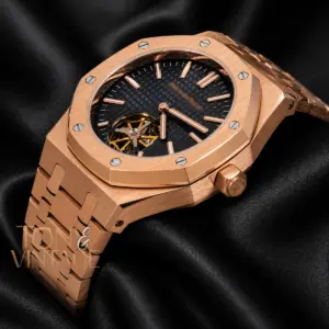Tourbillon Rose Gold Blue Dial Automatic Watch