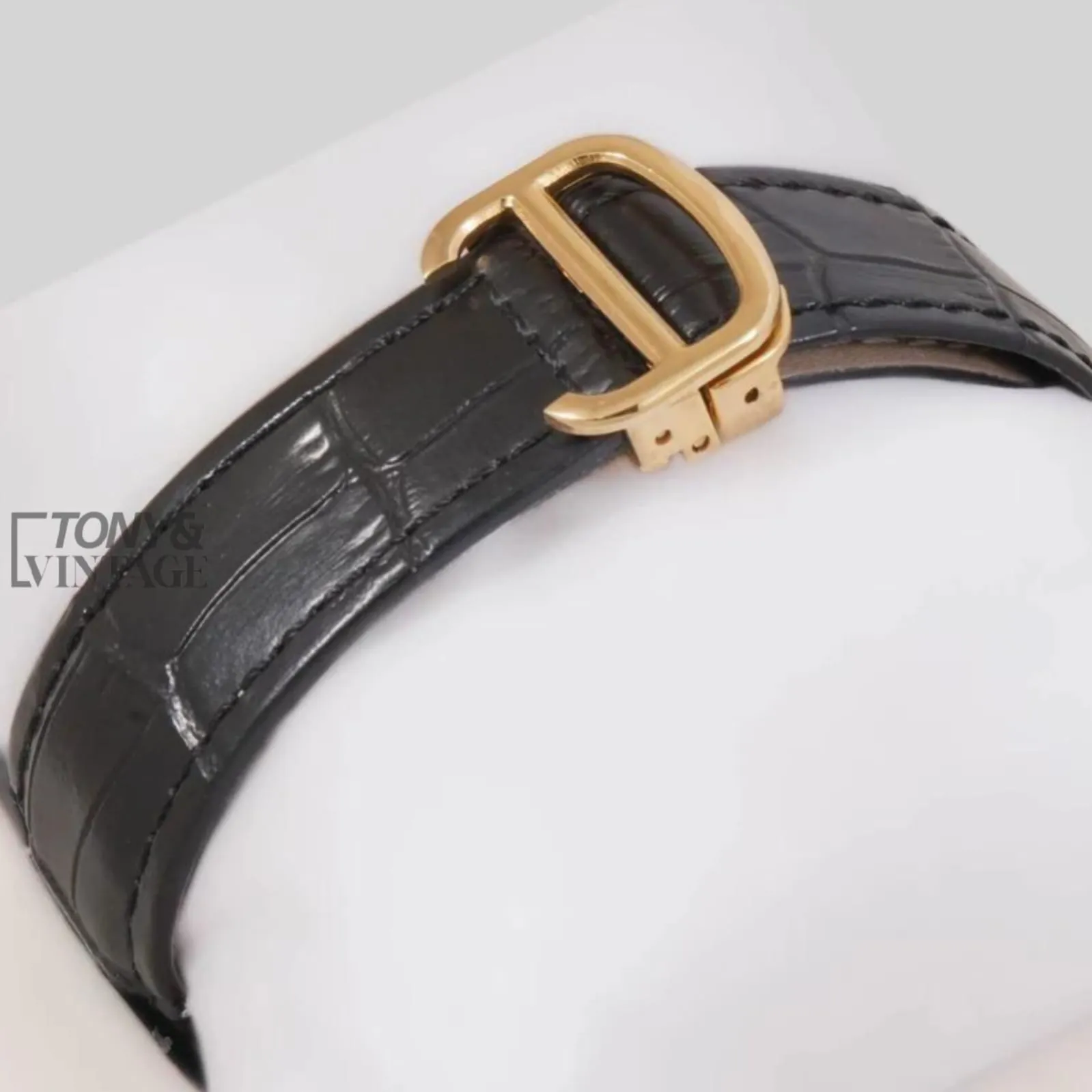 Tourbillon Yellow Gold Watch With Brown Dial and Leather Strap - Image 3