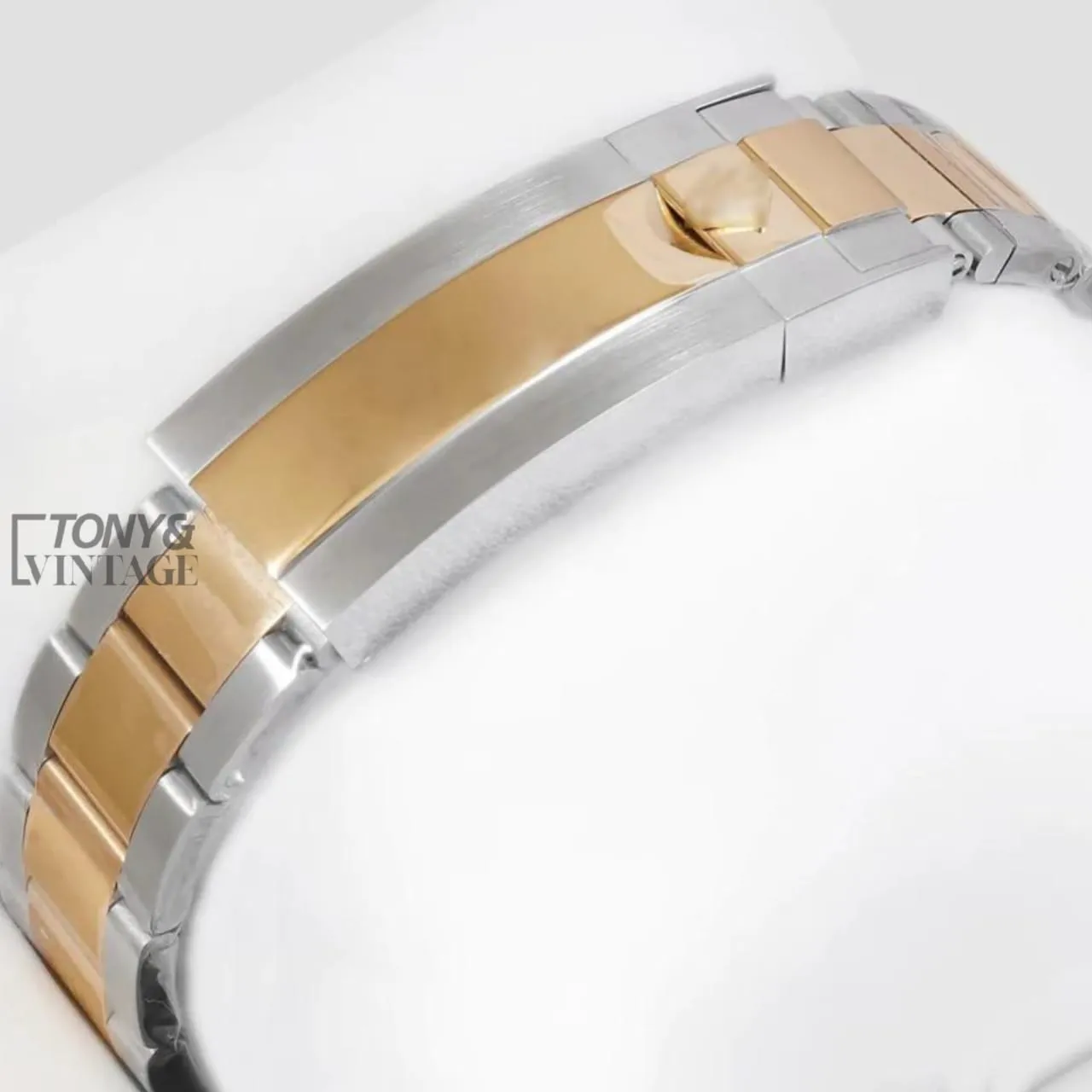 "Two Tone Chain Black Dial & Bezel Automatic Watch " - Image 3