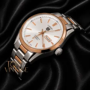 Two-Tone Rose Gold Automatic Watch with White Dial