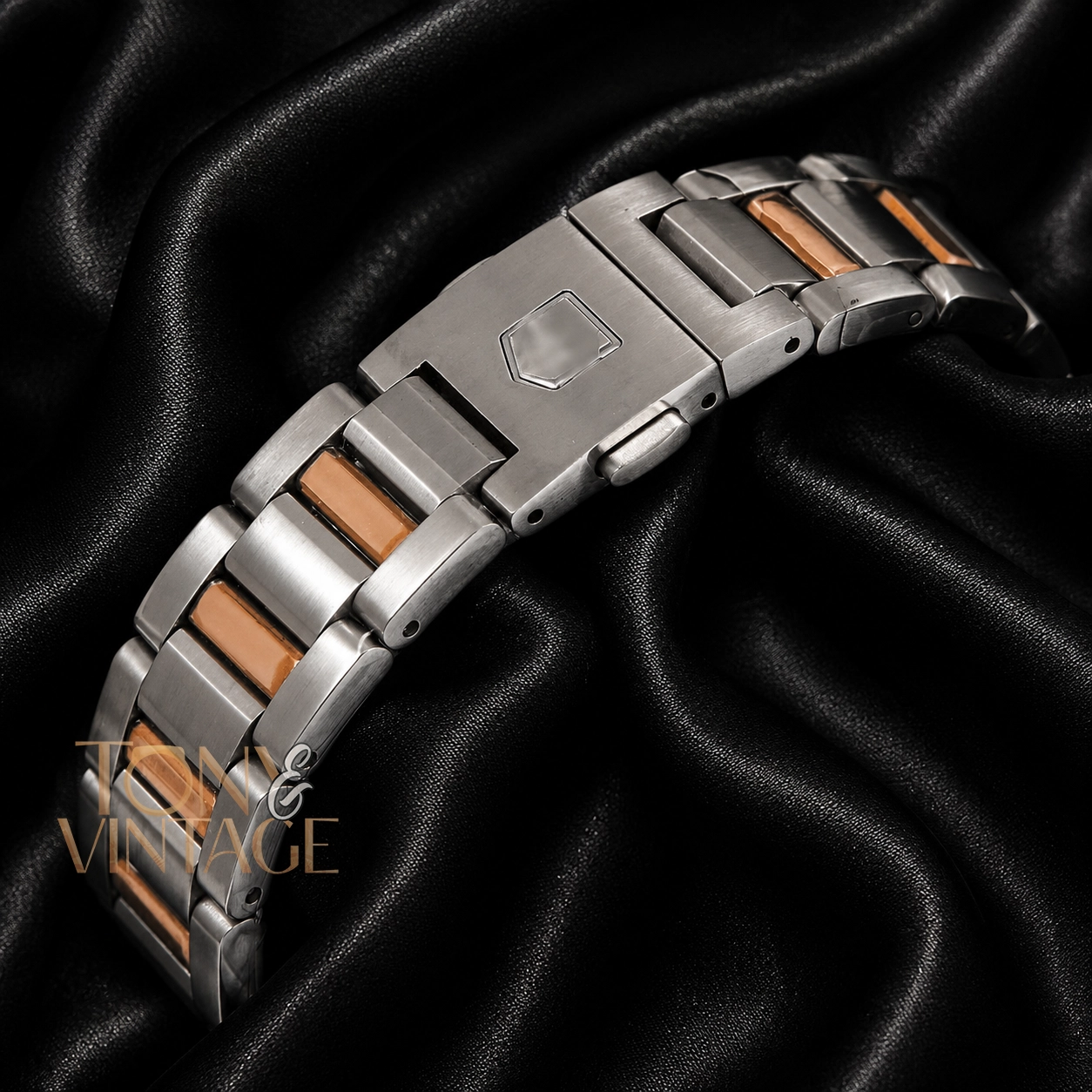 Two-Tone Rose Gold Automatic Watch with White Dial - Image 3