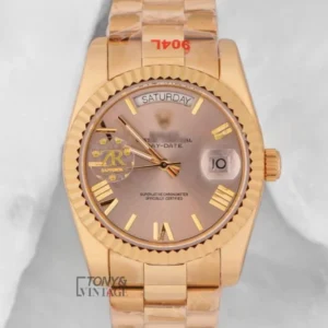 Two Tone Rose Gold Charcoal Gray Dial