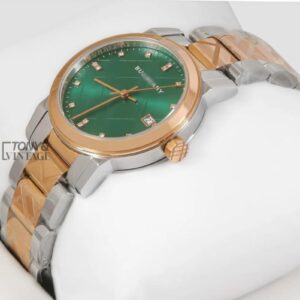 Two Tone Rose Gold With Green Dial Ladies watch.