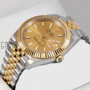 "Two Tone Yellow Gold Automatic Watch with Classic Dial "