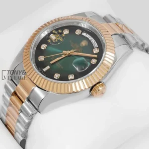 Two Tone Yellow Gold Green Dial