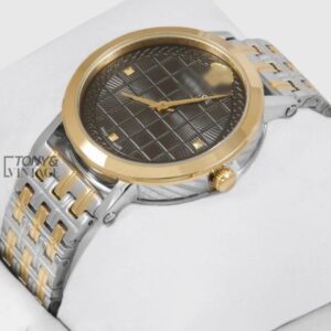 TWO TONE YELLOW GOLD WITH BLACK DIAL LADIES WATCH