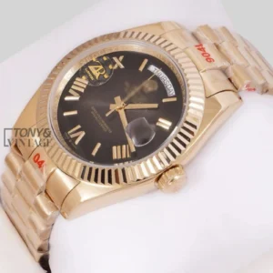 Yellow Charcoal Gray Dial Roman Numeral & Fluted Bezel