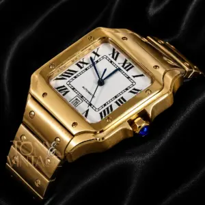 Yellow Gold Automatic Watch With White Dial