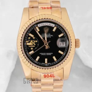 Yellow Gold Black Dial Automatic Watch