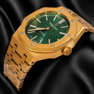 Yellow Gold Green Dial Chain Watch