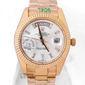Yellow Gold Mother of Pearl Dial Automatic Watch