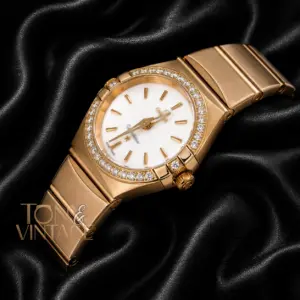 Yellow Gold With White Dial Ladies Watch
