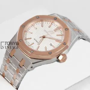 Two Tone White Dial Watch