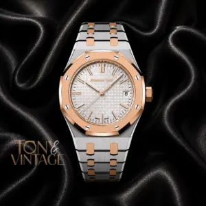 Two Tone White Dial Watch