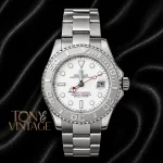 42mm Silver Automatic Watch with White Dial