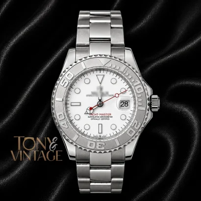 42mm Silver Automatic Watch with White Dial