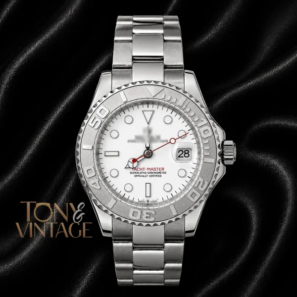 42mm Silver Automatic Watch with White Dial1 copy
