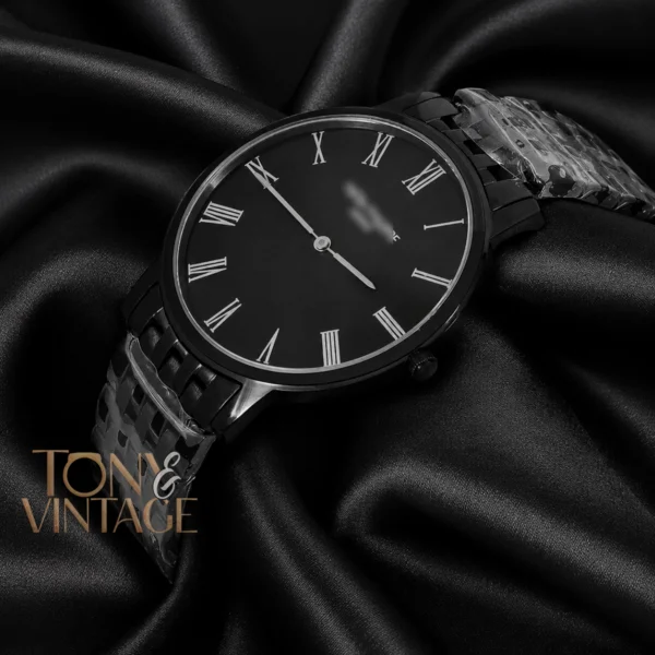 All Black Watch with Dial and Roman Figure Chain