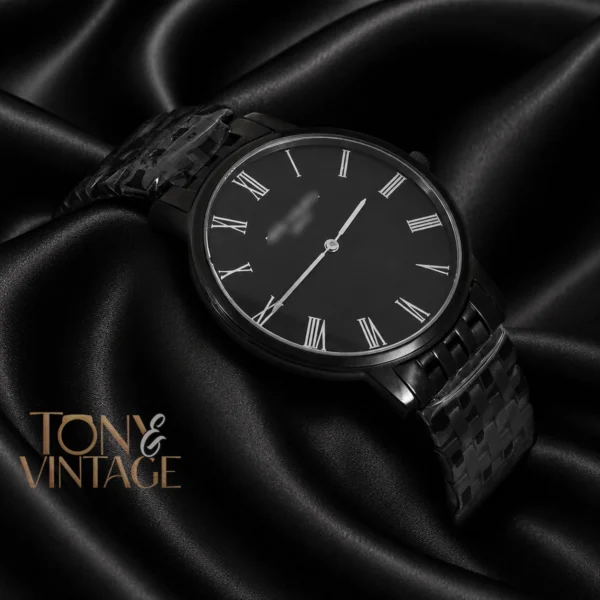 All Black Watch with Dial and Roman Figure Chain 2 copy
