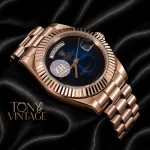 All Rose Gold Deep Blue Dial Automatic Watch