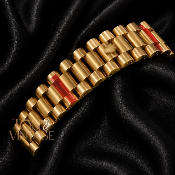 All Yellow Gold Automatic Watch with Stone Dial and Bezel