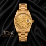 All Yellow Gold Dial Roman Figure Automatic Watch