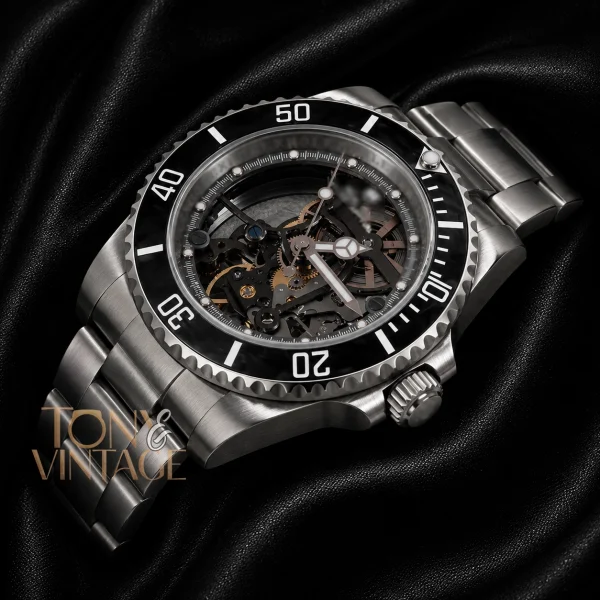 Andrea Pirlo Silver Skeleton Dial Automatic Watch