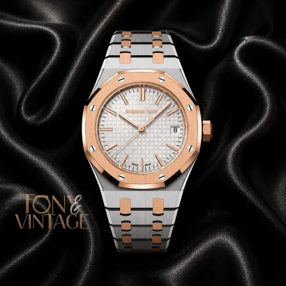 Two Tone White Dial Watch