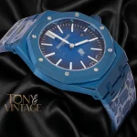Blue Stainless Steel Blue Dial Chain Watch