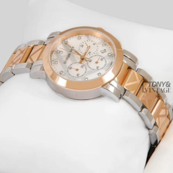 CHRONOGRAPH TWO TONE ROSE GOLD WITH WHITE DIAL LADIES WATCH