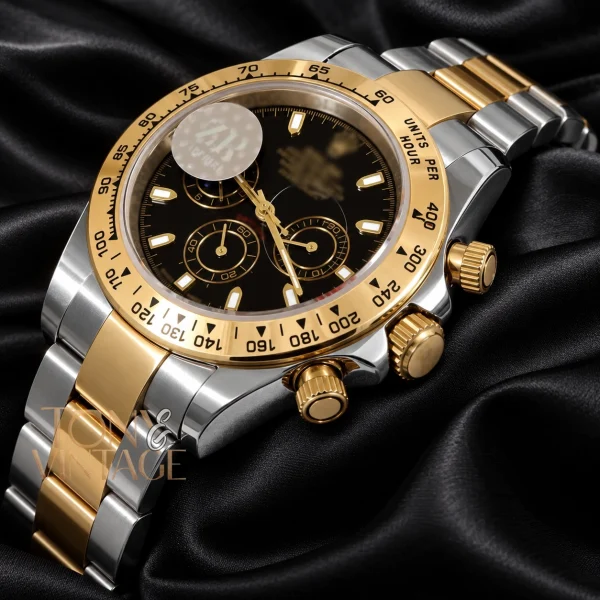 Chronograph 40 Two Tone Yellow Gold Black Dial Index