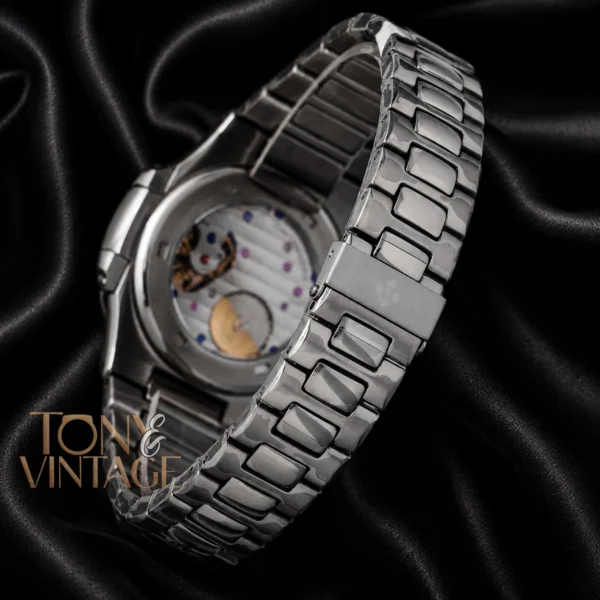 Chronograph Moon Phase Silver With Blue Dial Automatic Watch
