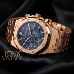 Chronograph Rose Gold Blue Dial