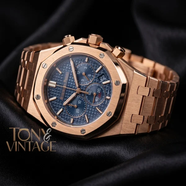 Chronograph Rose Gold Blue Dial 2 copy