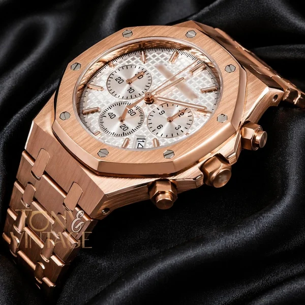 Chronograph Rose Gold Silver Dial