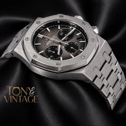 Chronograph Silver Light Brown Dial Chain Watch