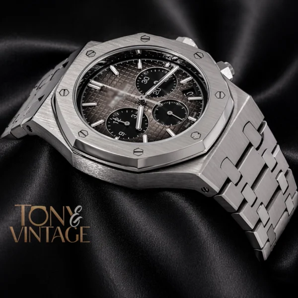 Chronograph Silver Light Brown Dial Chain Watch 2 copy