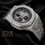 Chronograph Silver White Dial Chain Watch