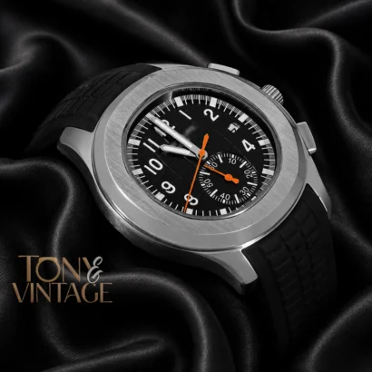 Down Second Silver Watch with Black Dial and Rubber Strap