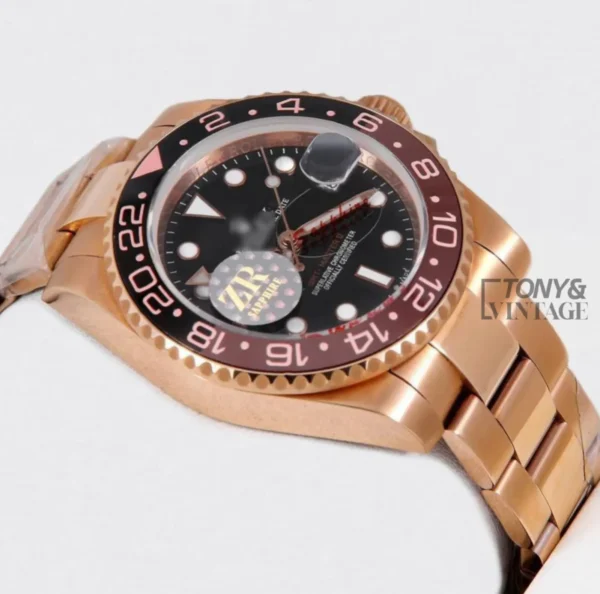 GMT 40 All Rose Gold Black Dial Automatic Watch