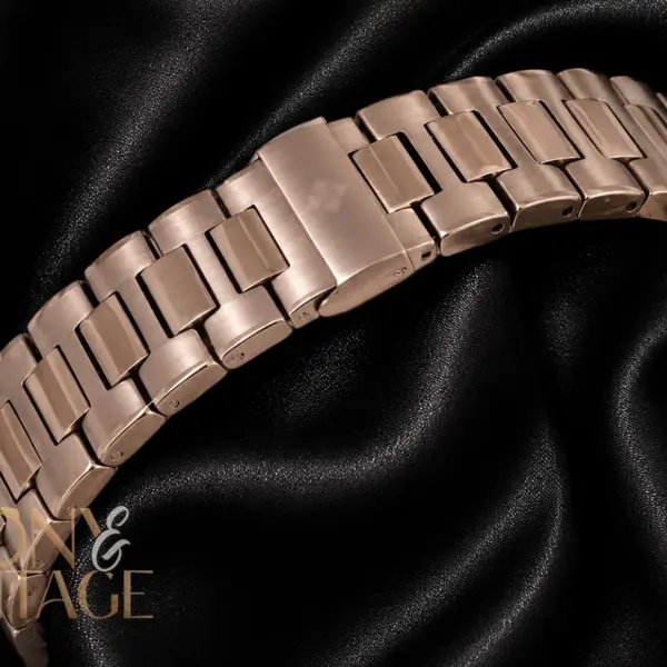 Moon Phase Chronograph Rose Gold Automatic Watch with Black Dial
