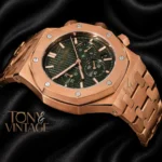 Oak Chronograph Rose Gold Green Dial