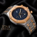 Oak Chronograph Two Tone Rose Gold Blue Dial