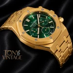 Oak Chronograph Yellow Gold Green Dial
