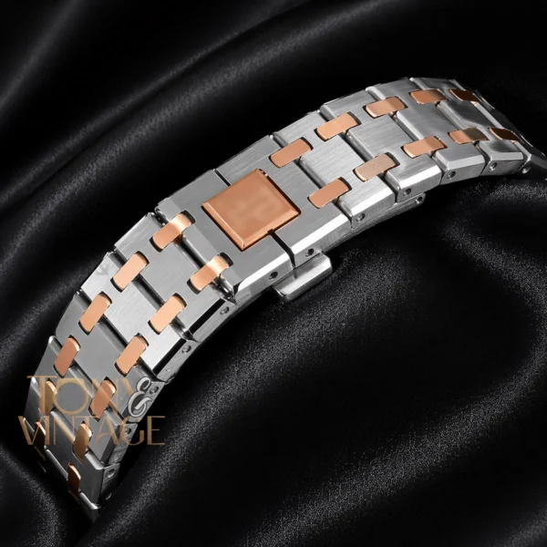 Oak Two Tone Rose Gold Brown Dial