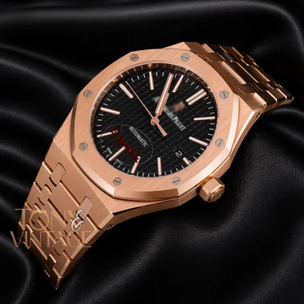 Rose Gold Black Dial Automatic Watch