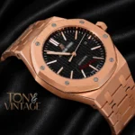 Rose Gold Black Dial Automatic Watch